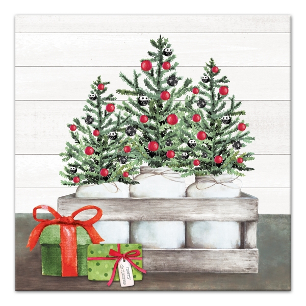 Christmas Tree Mason Jars Canvas Art Print | Kirklands Home