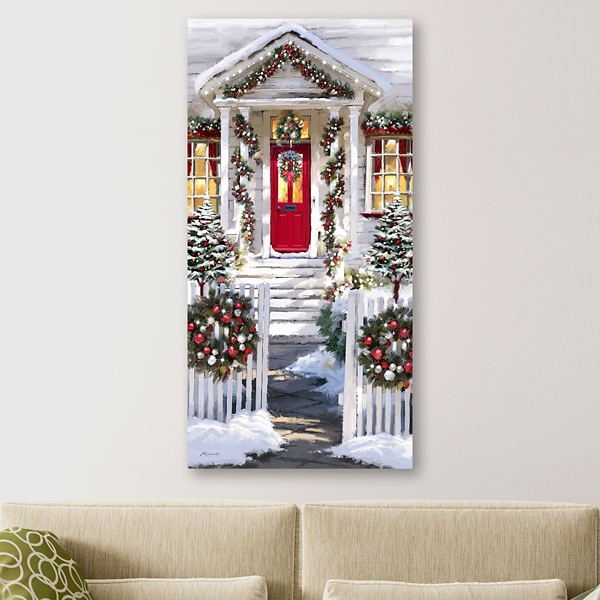 Festive Red Door Canvas Art Print | Kirklands Home