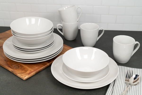 White Simply Coupe 16pc. Dinnerware Set Kirklands Home