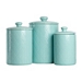 Blue Marquis Ceramic Canisters, Set of 3