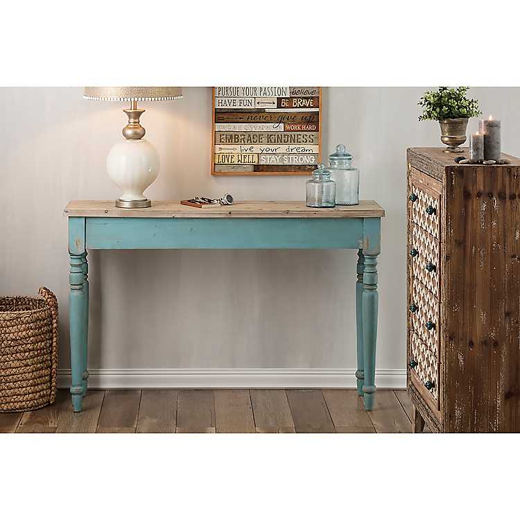 Teal Maia Console Table Kirklands Home, Teal Console Table With Drawers