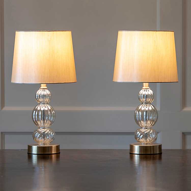 Textured Glass Table Lamps With Usb, Mercury Glass Table Lamp With Usb