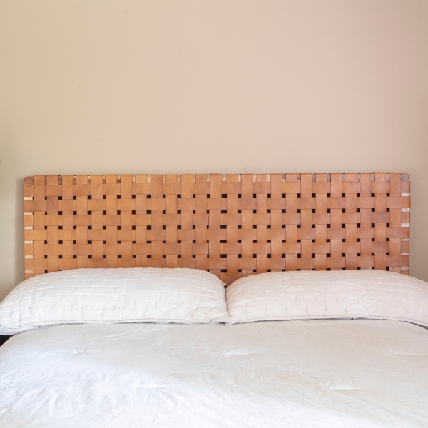 Woven Leather Strap Headboard – Saffron + Poe