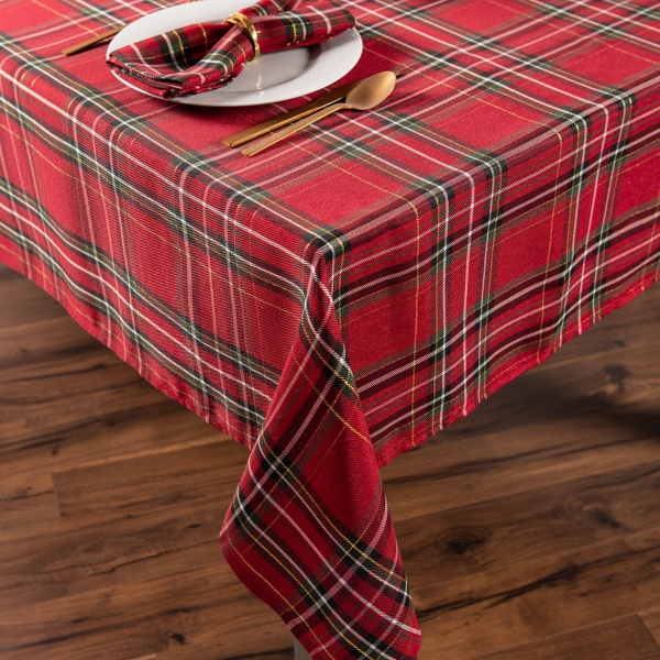 small red tablecloth