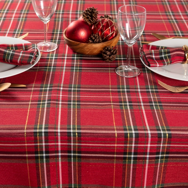 Large Red Plaid Tablecloth | Kirklands Home