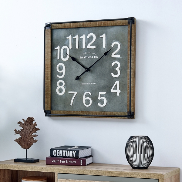 Industrial Square Liam Clock Kirklands Home