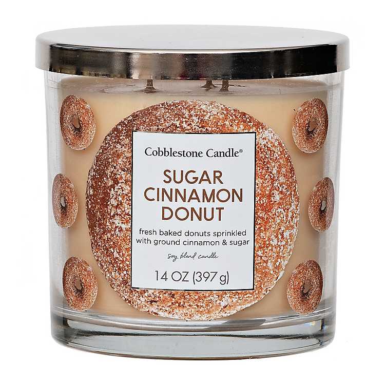 BATH & BODY WORKS CINNAMON SUGARED DONUT FILLED SCENTED 3 wick CANDLE 14.5 oz 