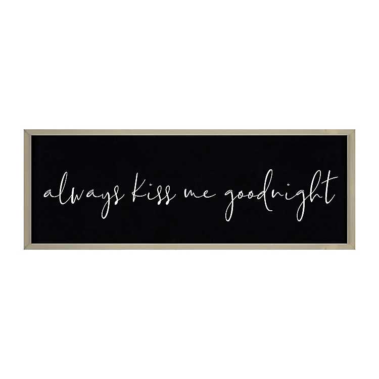 Always Kiss Your Dog Goodnight Farmhouse Style Wooden Framed Sign Multiple Sizes Available 