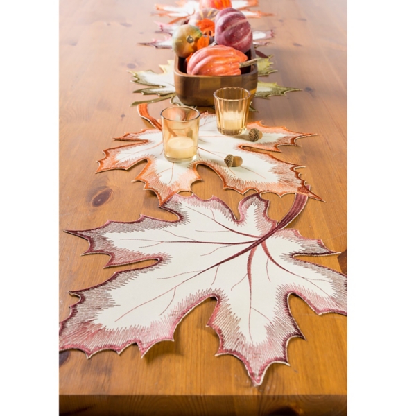 Embroidered Maple Leaves Table Runner Kirklands Home