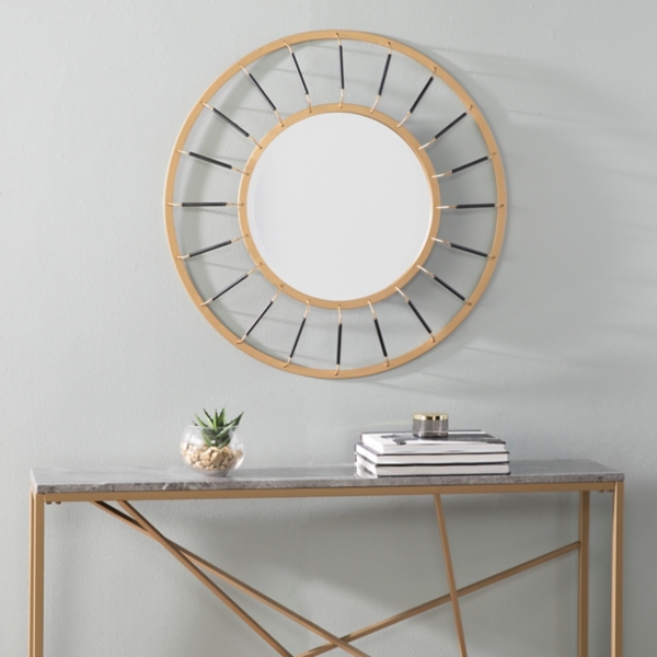 Gold Rageder Open Round Mirror | Kirklands Home