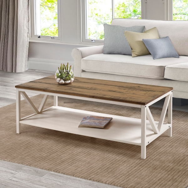 White Wash Distressed Barnwood Coffee Table | Kirklands