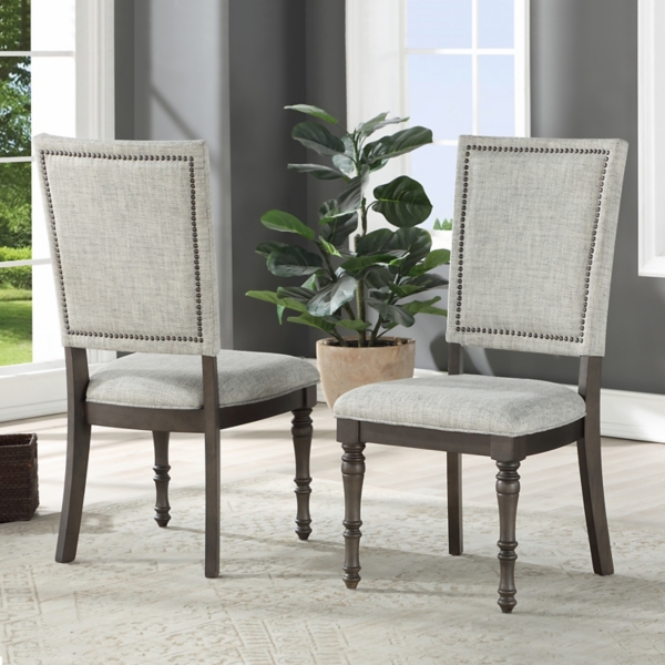 Gray upholstered discount dining room chairs