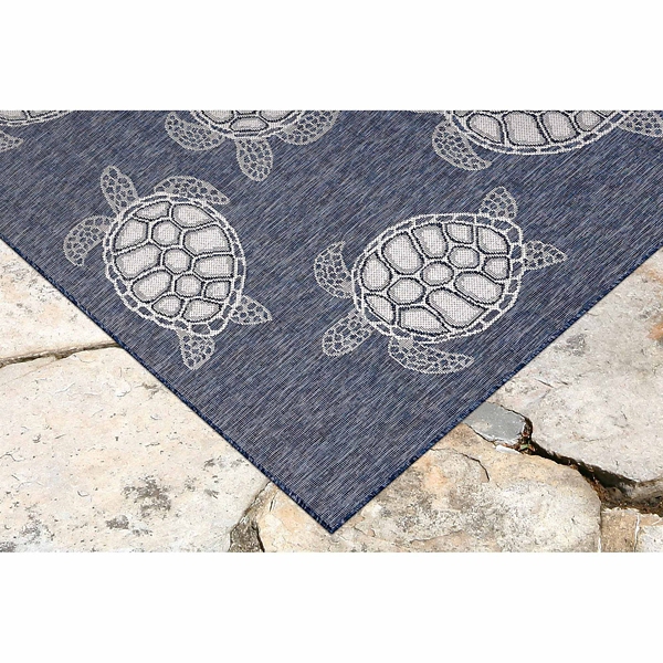 Navy Harrison Turtle Indoor/Outdoor Area Rug, 4x7