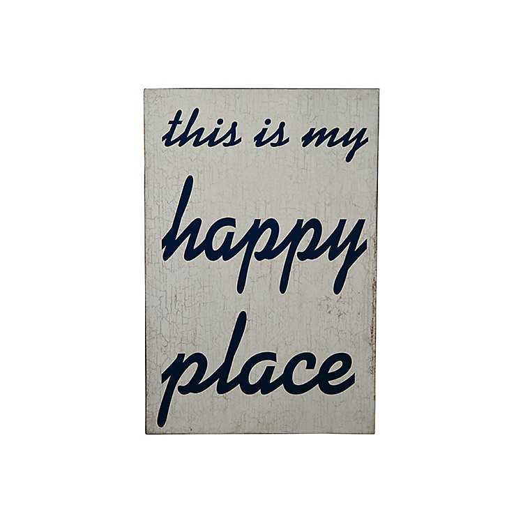 inspirational sign rustic wood sign positive quote sign This is my happy place sign home decor
