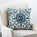 Blue Embroidered Rope Edge French Claudia Pillow
