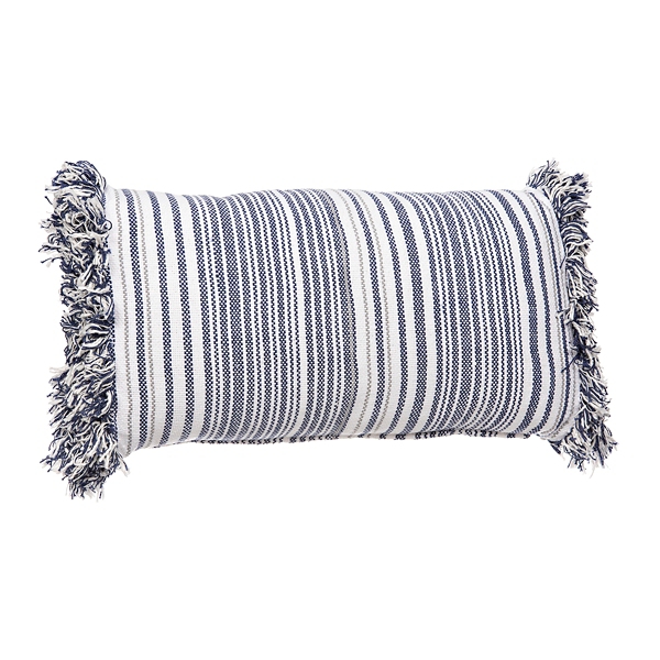 blue and white lumbar pillow