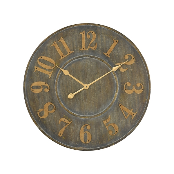 Dooley Wooden and Golden Metal Wall Clock Kirklands Home