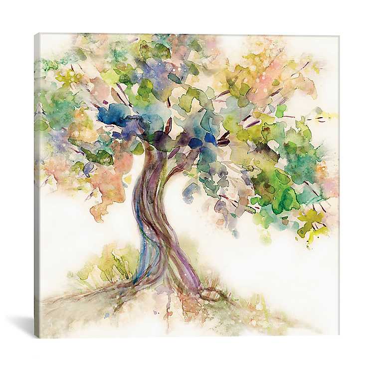 FLOWERS & TREES WATERCOLOR  WALL ART picture Canvas home wall choose your size 