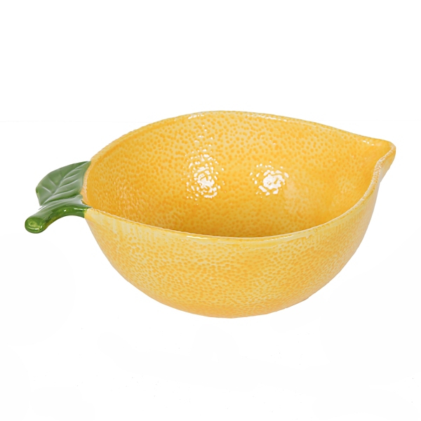 1.6-qt Yellow Lemons LARGE SERVING Bowl Glass Salad Bowl 7.4