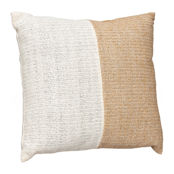 White and Rattan Color Block Pillow Kirklands Home