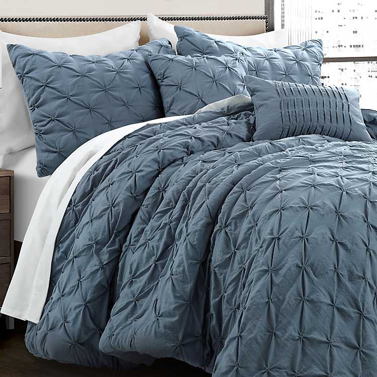 Stormy Blue Ravello 5 Pc King, Should I Get A King Comforter For Queen Bed