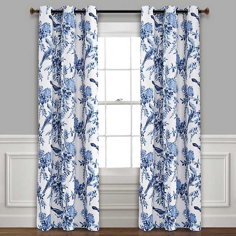 blue curtain panels