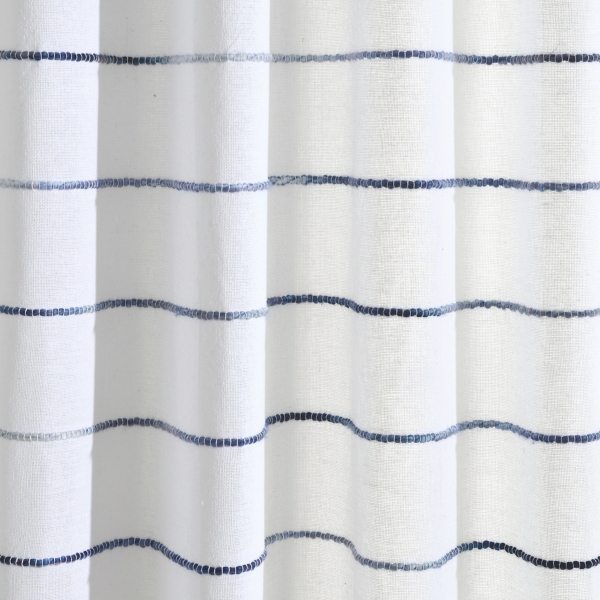 Navy Ombre Stripe Curtain Panel Set, 84 in.