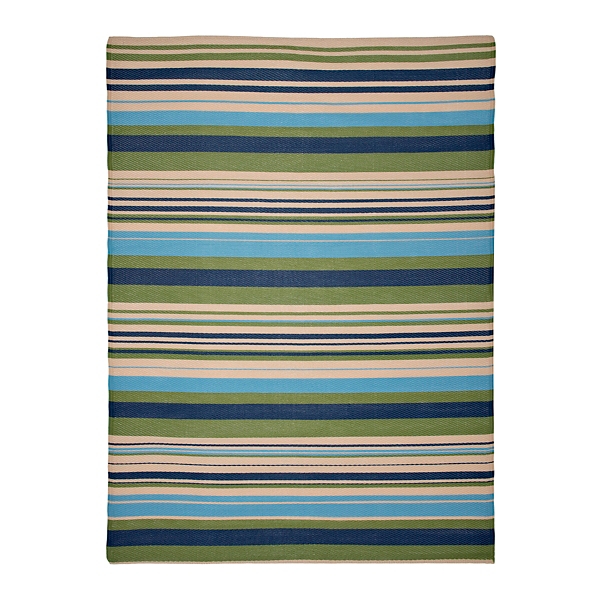 Navy And Turquoise Stripe Outdoor Area Rug 5x7 Kirklands