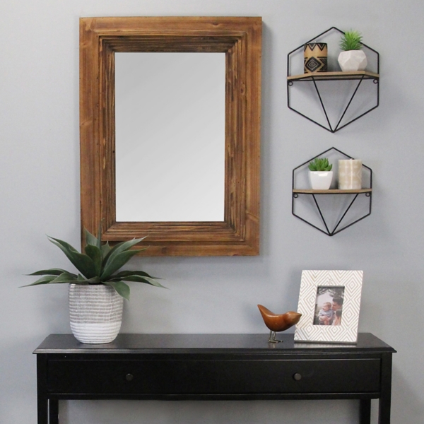 rustic wood framed bathroom mirrors