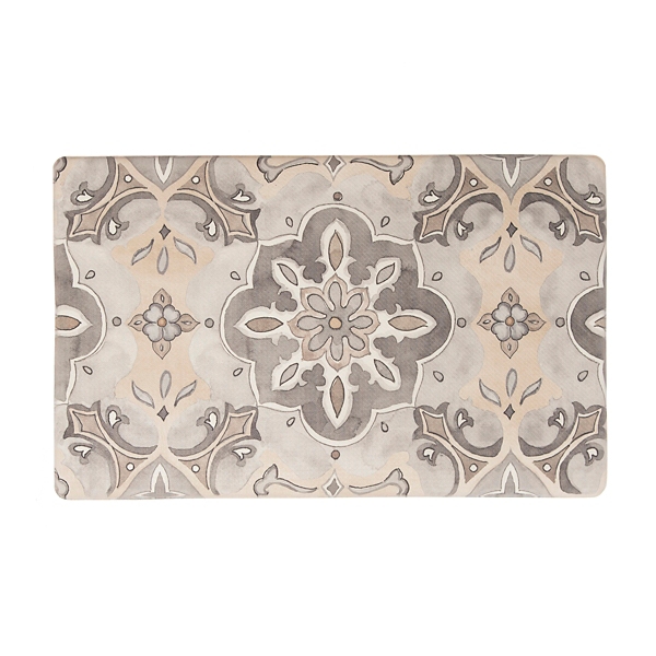 Gray Geometric Medallion Kitchen Mat Kirklands