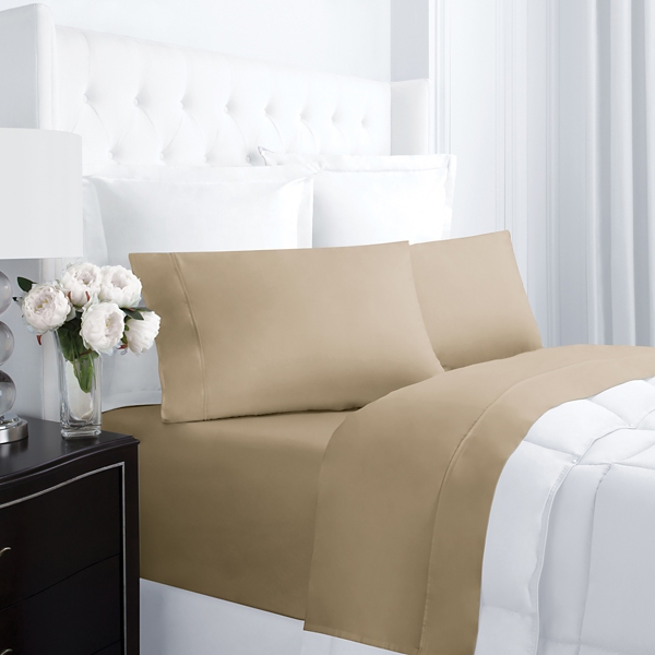 Tan Luxury Cotton 4 Pc Full Sheet Set Kirklands