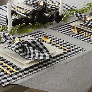 Franklin Buffalo Check Kitchen & Table Linens - Black and White