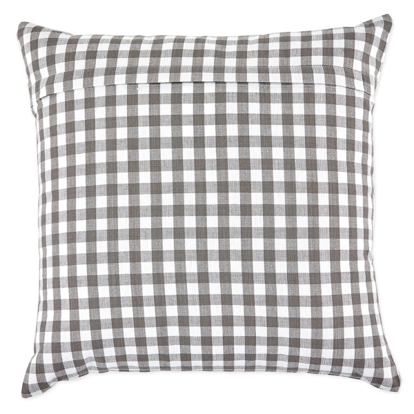 gray and white plaid pillows