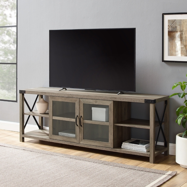 Gray Washed X Frame TV Stand Kirklands Home
