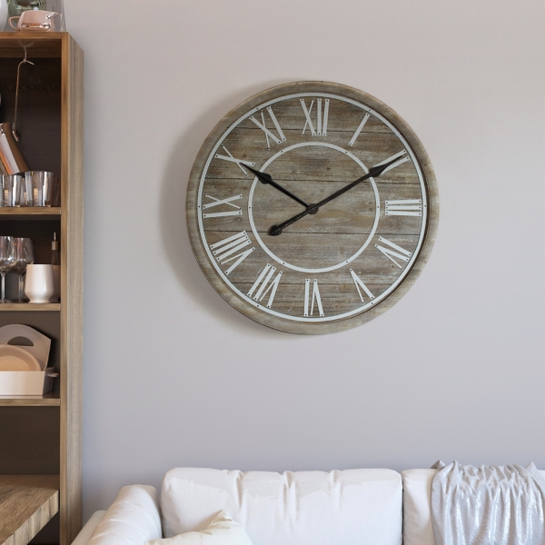 Rustic Charm Wood Wall Clock