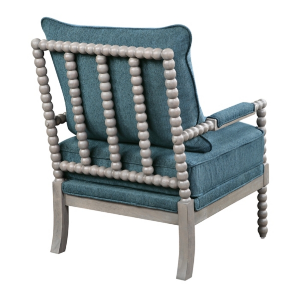 Aegean Blue Liam Turned Leg Accent Chair