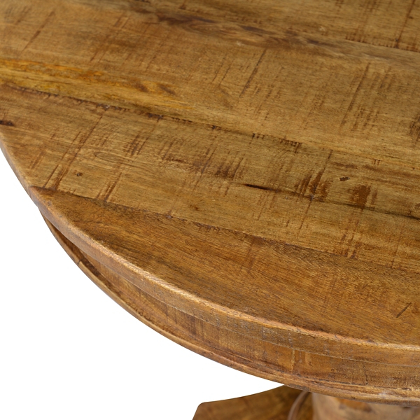 Wooden Twisted Base Barley Accent Table