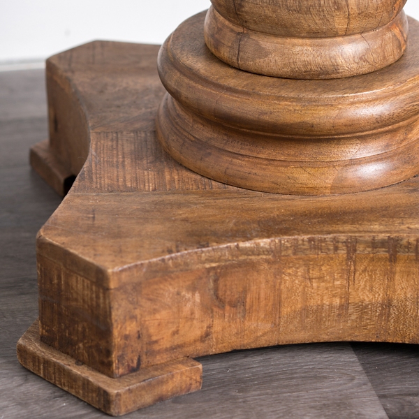 Wooden Twisted Base Barley Accent Table