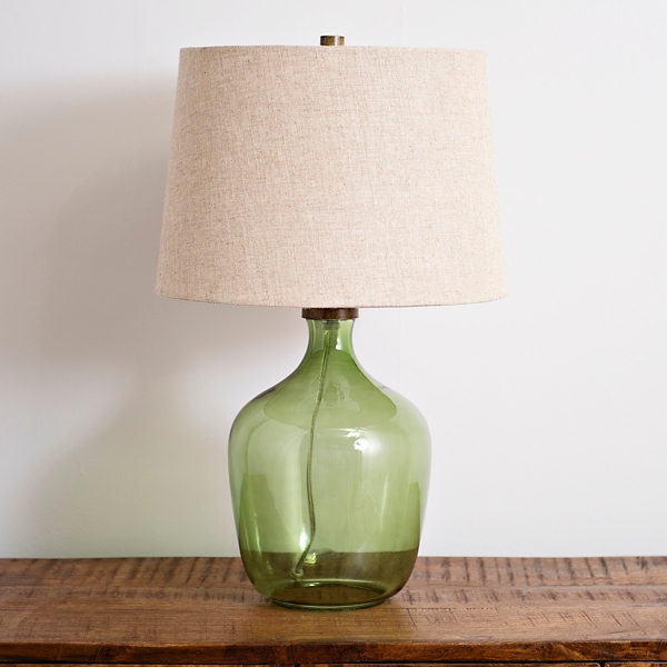 Green glass hot sale table lamps