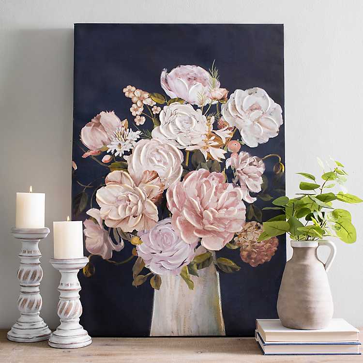 Rose Flower Floral Floorboard Picture SINGLE CANVAS WALL ART Print Green 