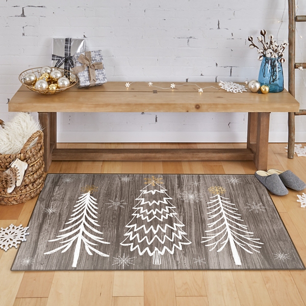 Barnwood Wonderland Christmas Accent Rug, 3x4