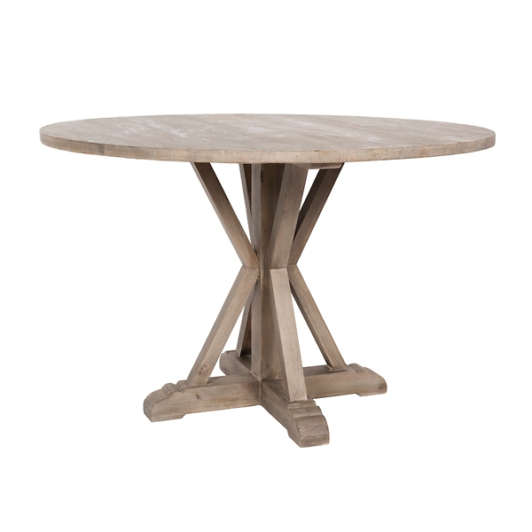 Round Wood Farmhouse Dining Table, Finch Alfred Round Solid Wood Rustic Dining Table