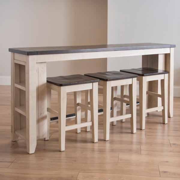 Console sofa discount table with stools