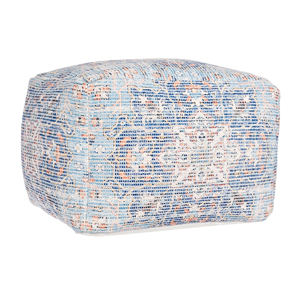 Blue Persian Printed Woven Pouf Kirklands