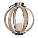 Natural Wood Round Cage Lantern