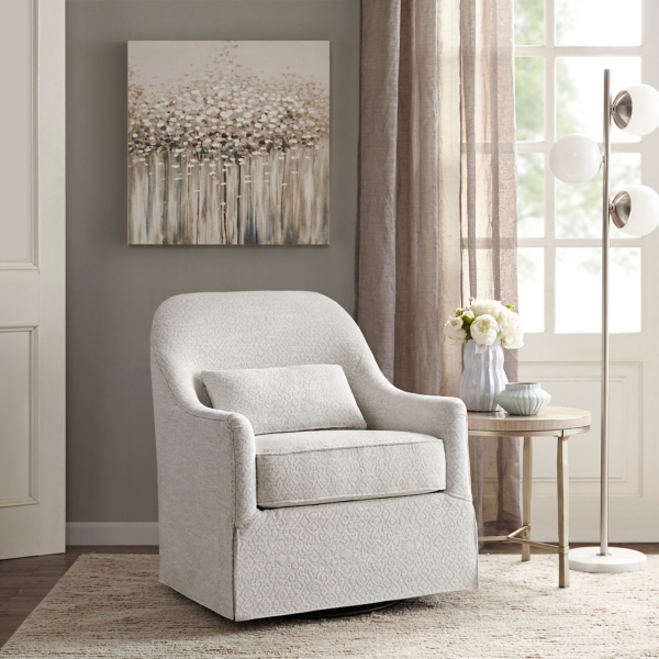 white swivel glider chair