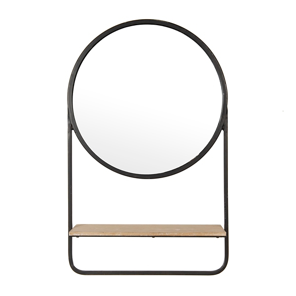 Round Metal Wall Mirror With Shelf Mirror Ideas