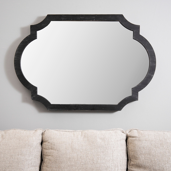 Distressed Black Scalloped Mirror Kirklands Home