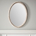 Natural Wood Beaded Frame Oval Mirror