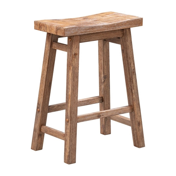 Brown Wooden Saddle Seat Counter Stool Kirklands Home